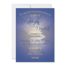 Girasoles rusos e invitación a la boda azul