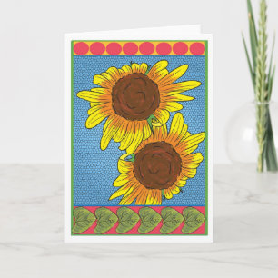 Girasoles, tarjeta de felicitación