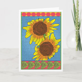 Girasoles, tarjeta de felicitación