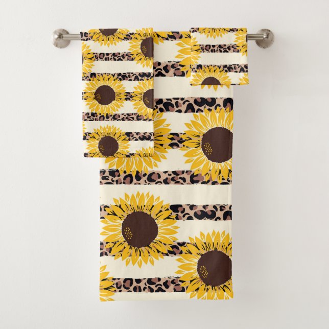Girasoles y rayas de estampado de guepardo  (In situ)