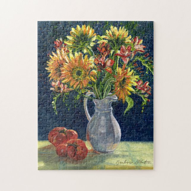 "girasoles y tomates" rompecabezas de jigsaw (Vertical)