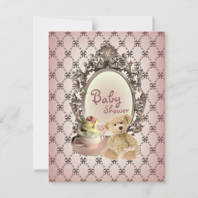 giratorio se dobla oso de peluche invitaciones a l (Anverso)