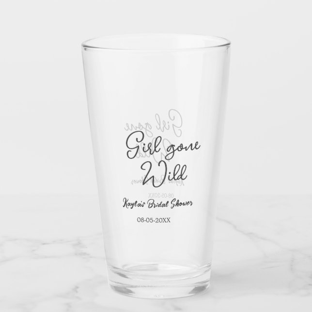 Girl gone wild bridal shower name date simple mini (Anverso)