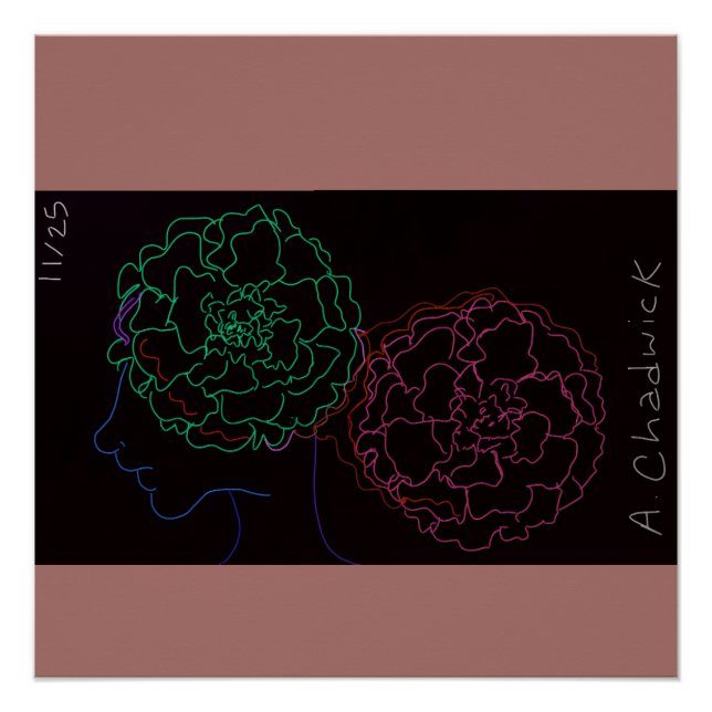 Girl with Marigold Afro Puffs Glossy Poster (Anverso)