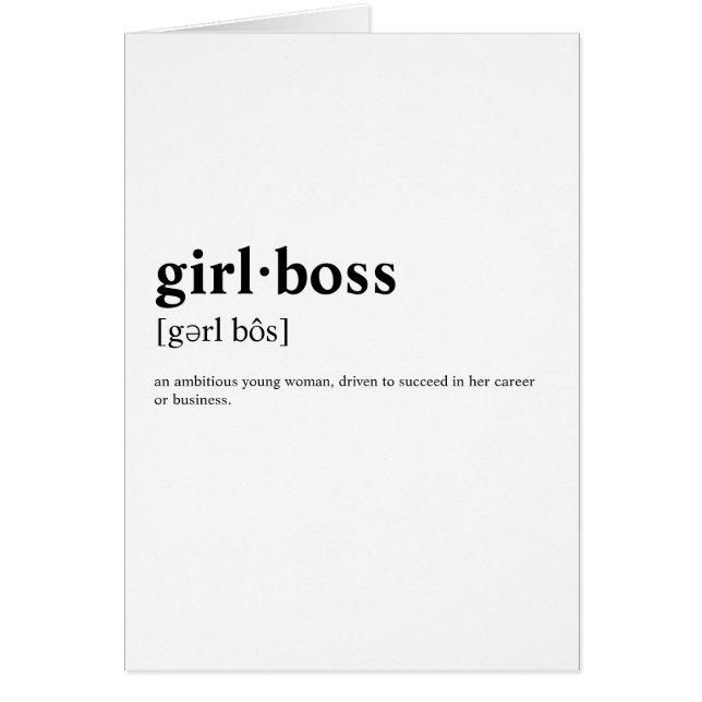 Girlboss - significado del diccionario (Frente)