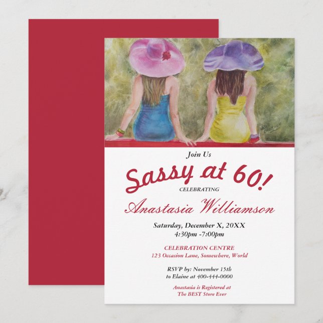 GIRLFRIEND BESTIES SASSY A LA INVITACIÓN DE 60 PAR (Anverso / Reverso)