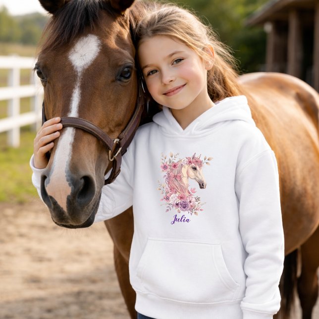 Girls Pretty Ponies Pastel Floral Horse (Subido por el creador)