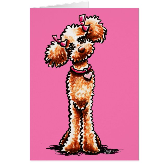 Girly Apricot Poodle Off-Leash Art™ (Frente)