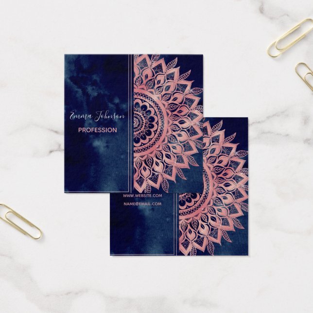 Girly Blue Pink Mandala Floral  (Oficina)