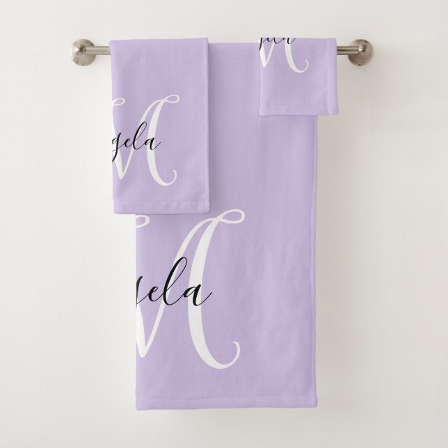 Girly Calligraphy Monogram Pale Lavender (In situ)