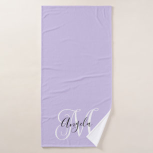 Girly Calligraphy Monogram Pale Lavender