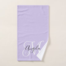 Girly Calligraphy Monogram Pale Lavender