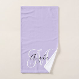 Girly Calligraphy Monogram Pale Lavender