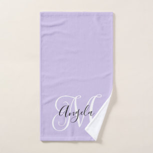 Girly Calligraphy Monogram Pale Lavender