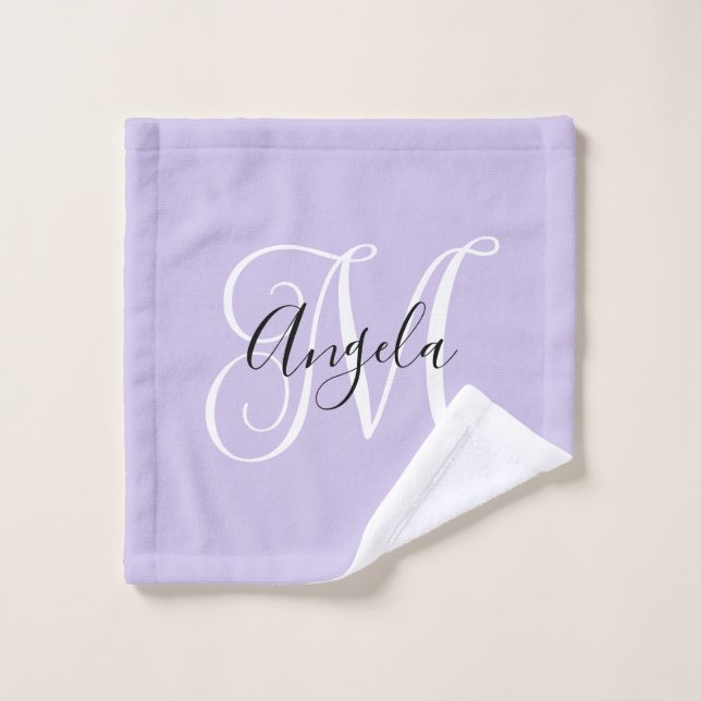 Girly Calligraphy Monogram Pale Lavender (Toallita)