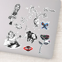 Girly Doodles Pegatina Set