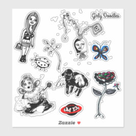 Girly Doodles Pegatina Set