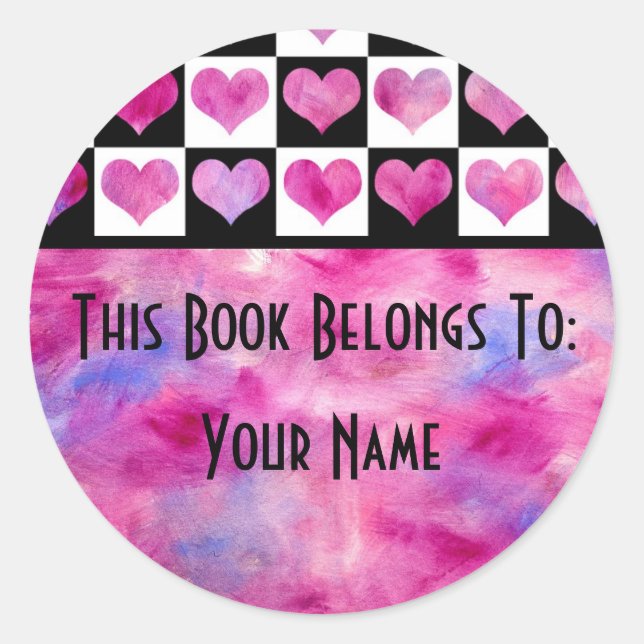 Girly Este Libro Pertenece Al Pegatina (Anverso)