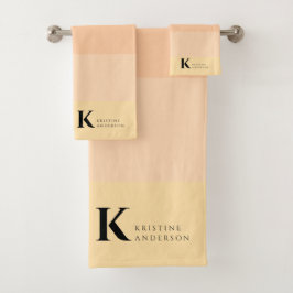 Girly Gentle Peach Ombre Classic Monograma