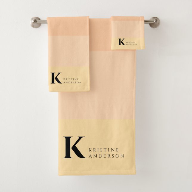 Girly Gentle Peach Ombre Classic Monograma (In situ)