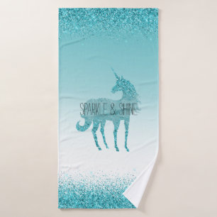 Girly Glitz Aqua Turquoise Purpurina Unicorn