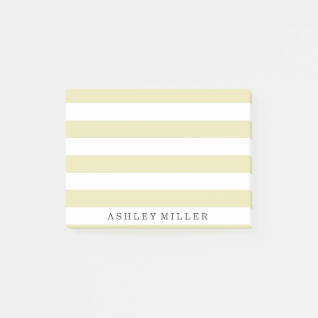 Girly Gold Classic Stripes Monograma Notas Post-It (Anverso)
