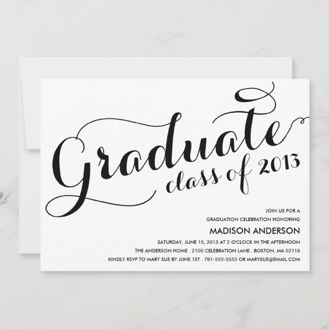 GIRLY GRAD | INVITACIÓN DE LA PARTE DE GRADUACIÓN  (Anverso)