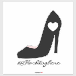 Girly Heel Heart Name Script Car Pegatina