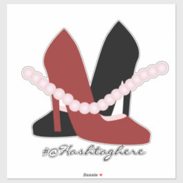 Girly Heels Pearls Nombre Script Pegatina de coche