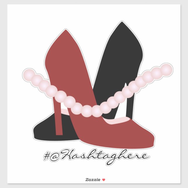 Girly Heels Pearls Nombre Script Pegatina de coche (Hoja)