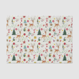 Girly Merry Christmas Deer   Papel Tejido