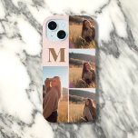 Girly Monogram Elegante Foto Rubor Pink<br><div class="desc">Crea un aspecto único y elegante con este estuche para iPhone personalizado. Añade tus 4 fotos favoritas y personalizar con tu monograma para un toque realmente personal. ¡Ideal para mostrar tus recuerdos y tu estilo!</div>