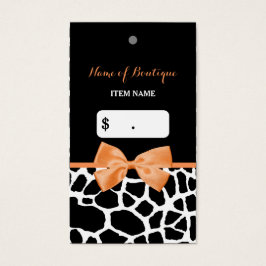 Girly Naranja Bow Giraffe Print Boutique Hang Etiq