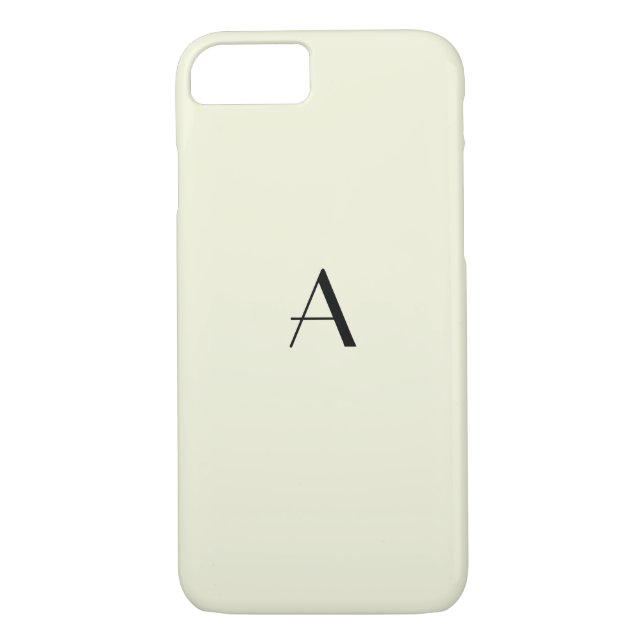 Girly Pastel Beige iPhone 7 Funda con BlackMonogra (Reverso)