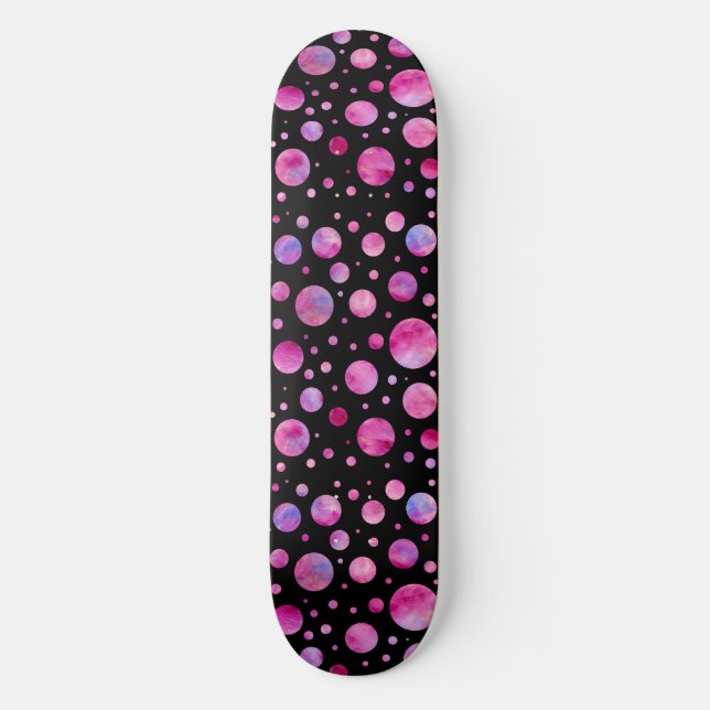 Girly Polka Dot Skateboard (Anverso)