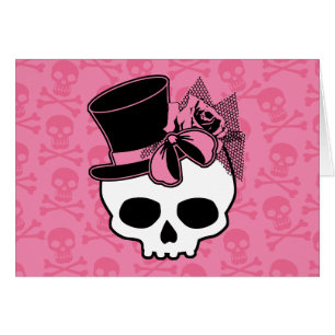 Girly Skull con Gorra y Bow rosa