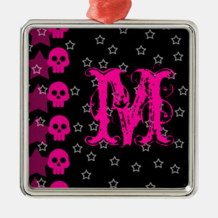Girly Skull Punk EMO Roc Monograma Ornamento inici