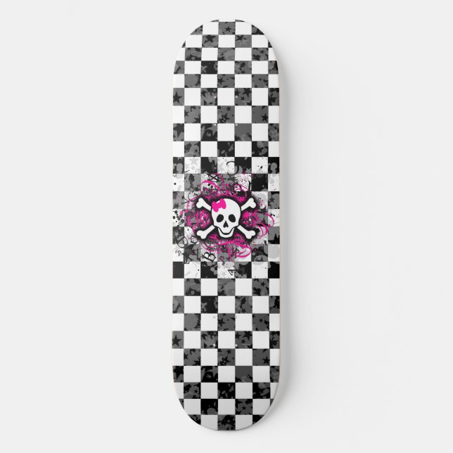 Girly Skull Skateboard (Anverso)
