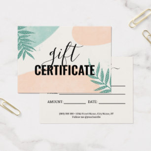 Girly Summer Palm deja certificado de regalo para