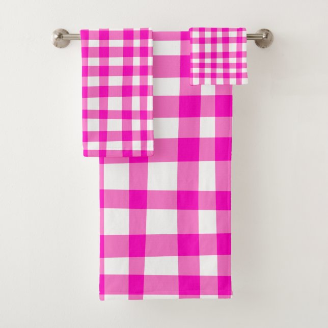 Girly trendy resume Gingham en blanco rosa negrita (In situ)