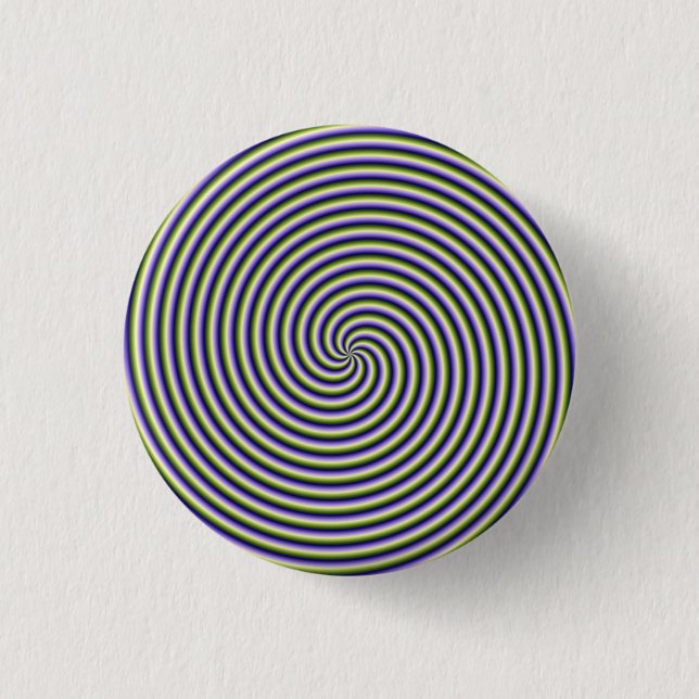 Giro de botón Pinback en azul y violeta verde (Anverso)