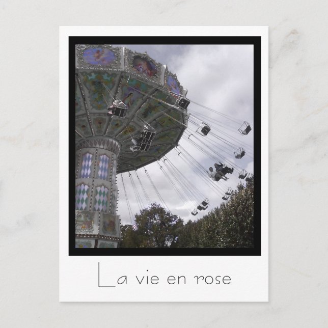 Giro de carrusel en París postal (Anverso)