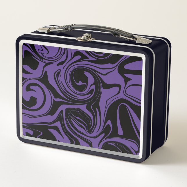 Giro de mármol retro morado y negro (Anverso)