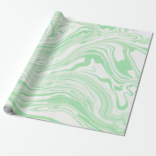 Giro de papel de mármol verde y blanco