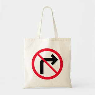 Giro derecho Rótulo prohibido   Bolsa De Tote De P