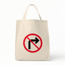 Giro derecho Rótulo prohibido | Bolsa de Tote para