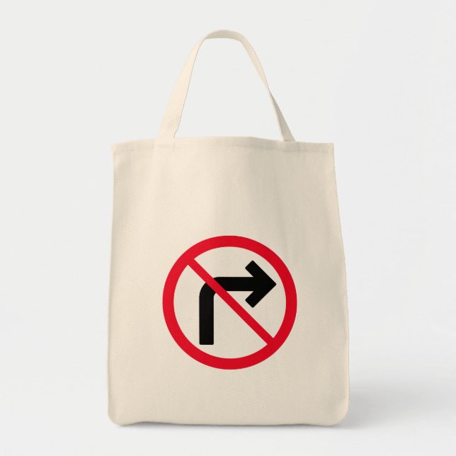 Giro derecho Rótulo prohibido | Bolsa de Tote para (Frente)