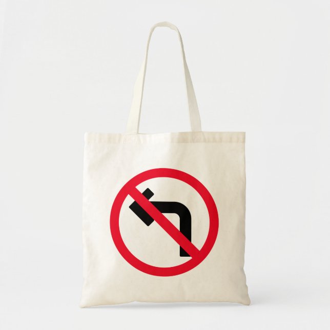 Giro izquierdo Rótulo prohibido | Bolsa De Tote De (Frente)