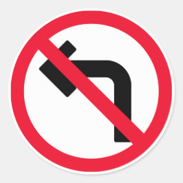 Giro izquierdo Rótulo prohibido | Pegatinas de Ron