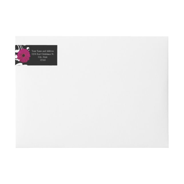 Giro negro/blanco de la margarita rosa de Fuchsia (Anverso)